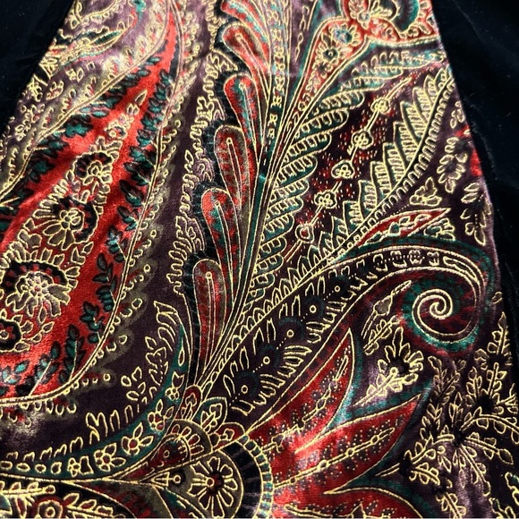 Soft Surroundings Vintage Duster Open Front Boho Velvet Fairy Whimsygoth Print - Picture 11 of 11